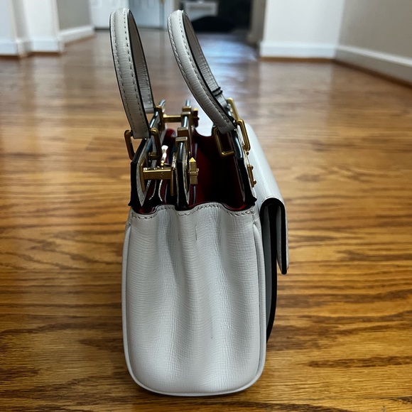 😊SOLD😊 Valentino Garavani White Rocketed Alcove Mini Leather Double Handle Bag - Picture 14 of 16